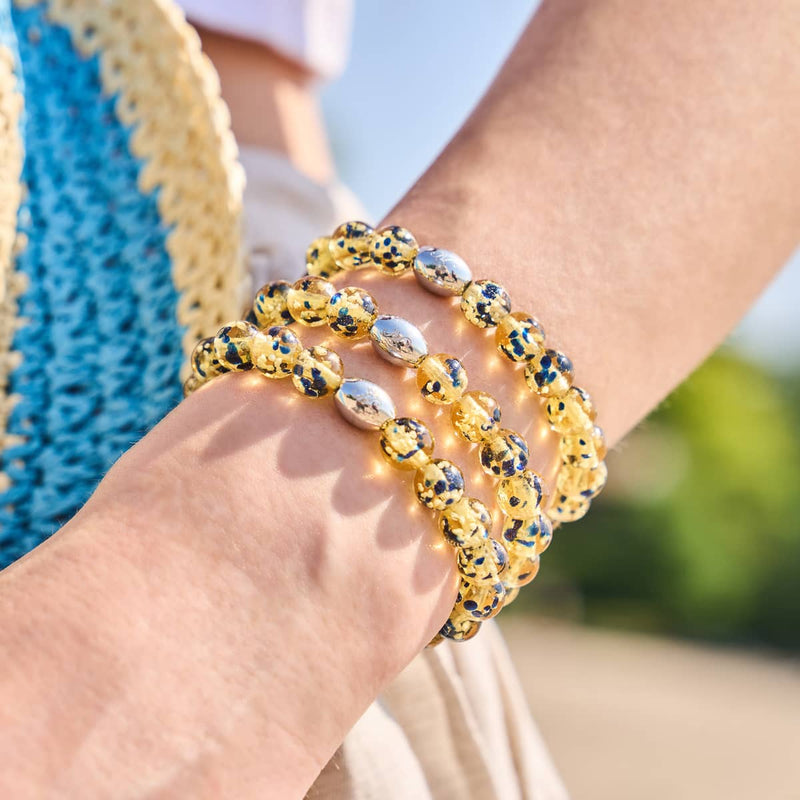 Sandstone Flame | .925 Sterling Silver | Firefly Glass Bracelet