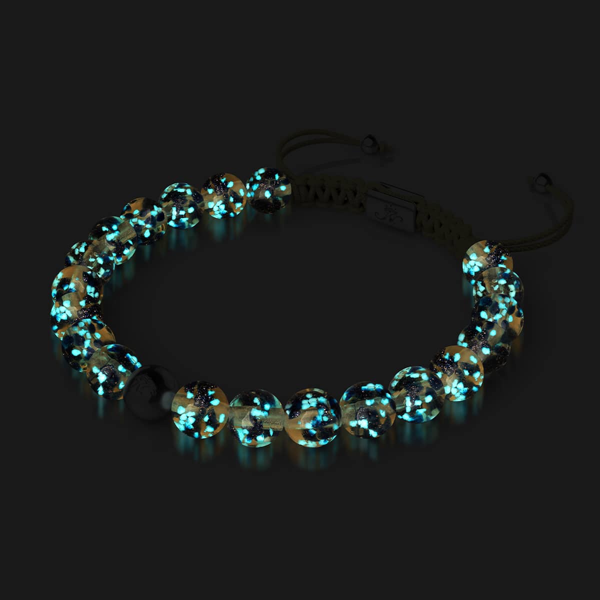 Bracelet en macramé Firefly Glass | Argent | Flamme en grès