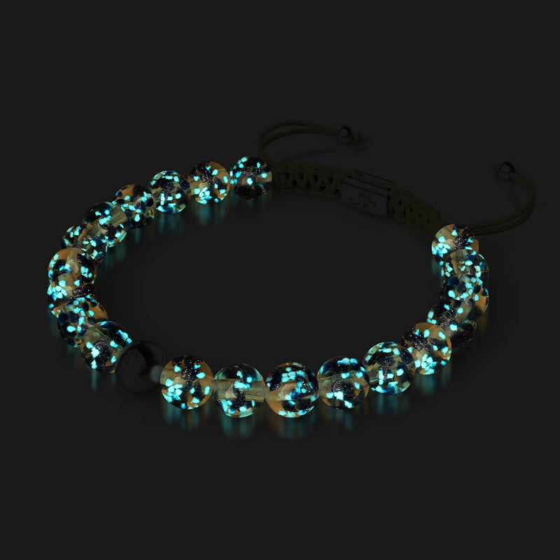 Bracelet en macramé Firefly Glass | Argent | Flamme en grès