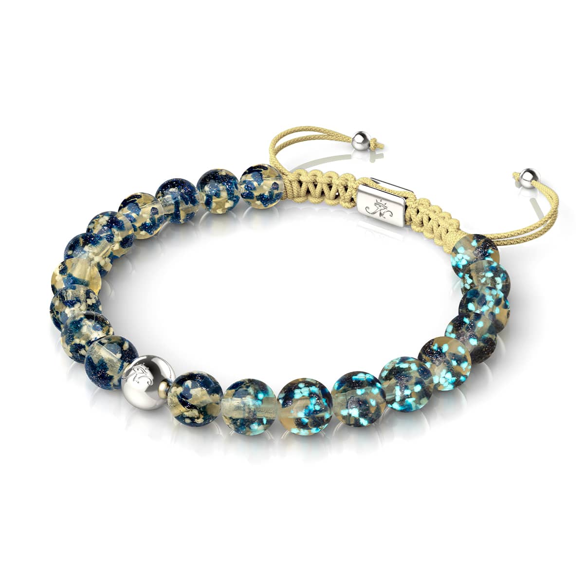 Bracelet en macramé Firefly Glass | Argent | Flamme en grès