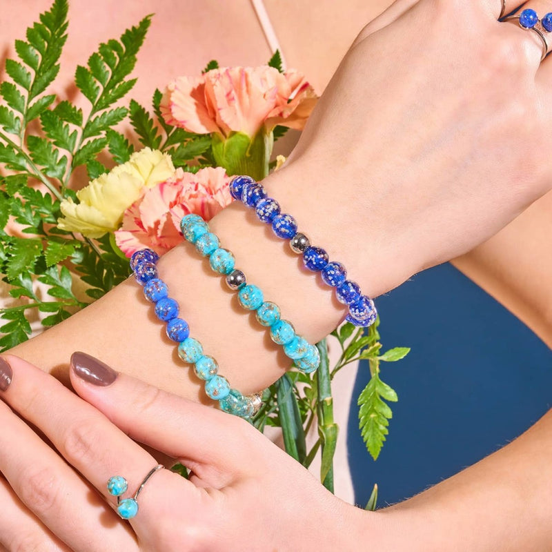 Saphir | Argent sterling .925 | Bracelet Verre Luciole