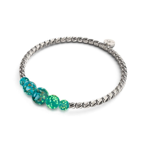 Sarcelle | Argent | Bracelet Cascade de Verre Luciole