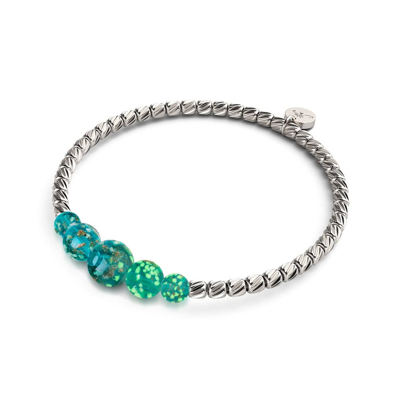 Sarcelle | Argent | Bracelet Cascade de Verre Luciole