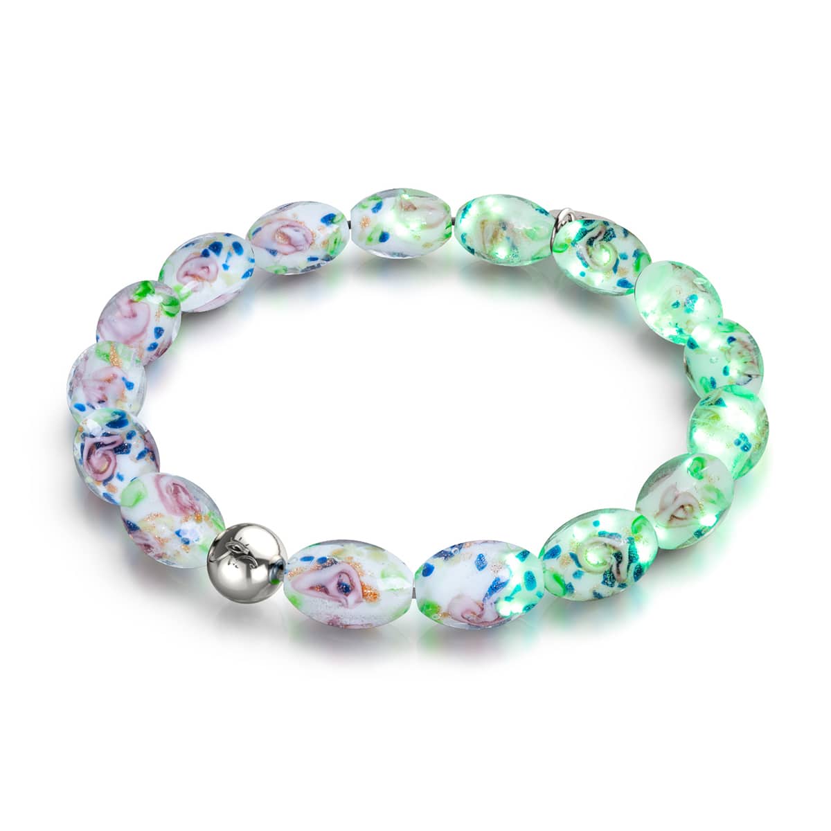 Jardin d'hiver | Argent sterling 925 | Bracelet de jardin en verre Firefly