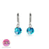 Aigue-marine | Argent sterling .925 | Boucles d'Oreilles Huggie Verre Luciole