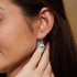 Aigue-marine | Argent sterling .925 | Boucles d'Oreilles Huggie Verre Luciole