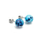Boucles d'oreilles à tige en verre Firefly | Argent sterling 925 | Blue Seaspray