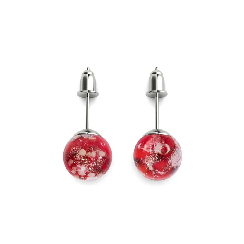 Pourpre | Argent sterling .925 | Boucles d'Oreilles Tiges Verre Luciole