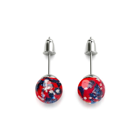 Feu et glace | Argent sterling 925 | Clous d'oreilles en verre Firefly