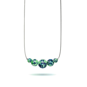 Collier avec fermoir infini en verre Firefly | Argent sterling 925 | Menthe bleue