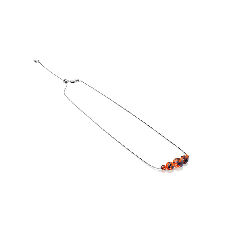 Glowing Ember | .925 Sterling Silver | Firefly Glass Infinity Clasp Necklace