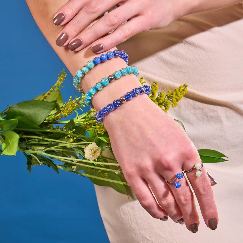 Cobalt | .925 Sterling Silver | Firefly Glass | Infinity Helix Ring