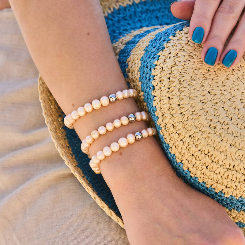 Champagne | Argent sterling 925 | Bracelet en perles d'eau douce