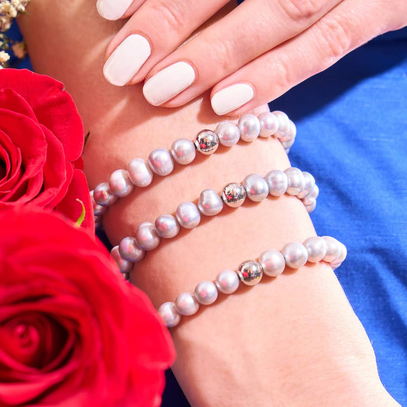 Trésor caché | Argent sterling 925 | Bracelet en perles d'eau douce