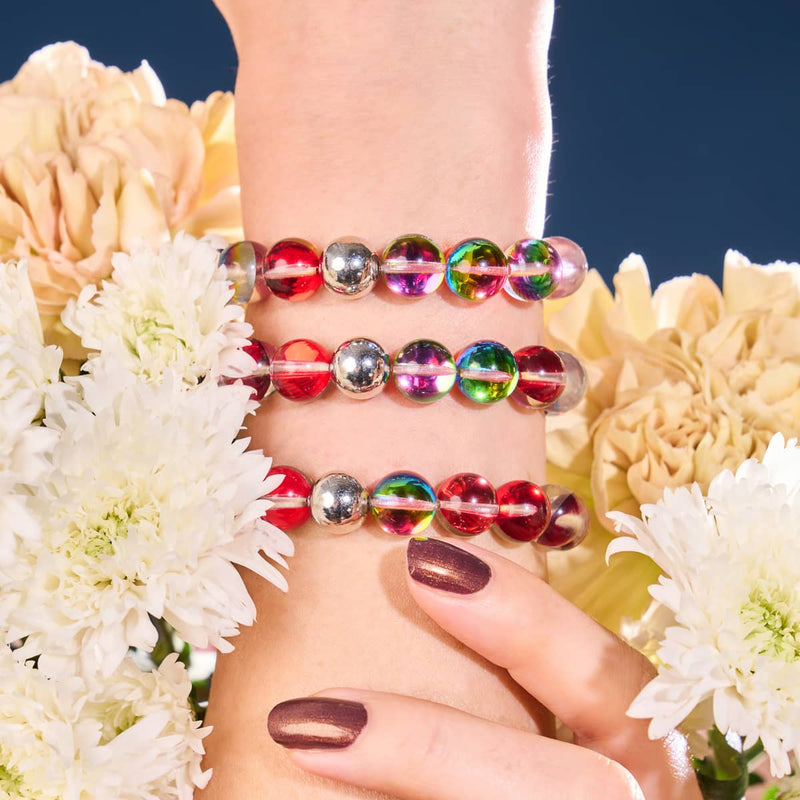 Mars Red | .925 Sterling Silver | Galaxy Glass Statement Bracelet