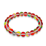 Mars Red | Silver | Galaxy Glass Bead Bracelet