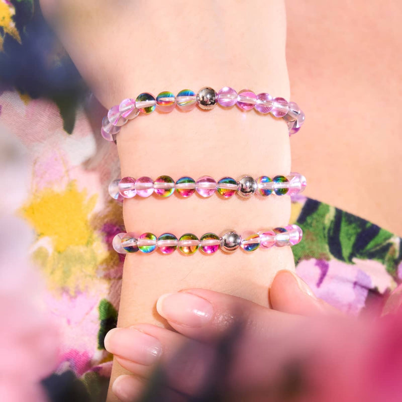 Purple Rain | Argent | Bracelet en perles de verre Galaxy