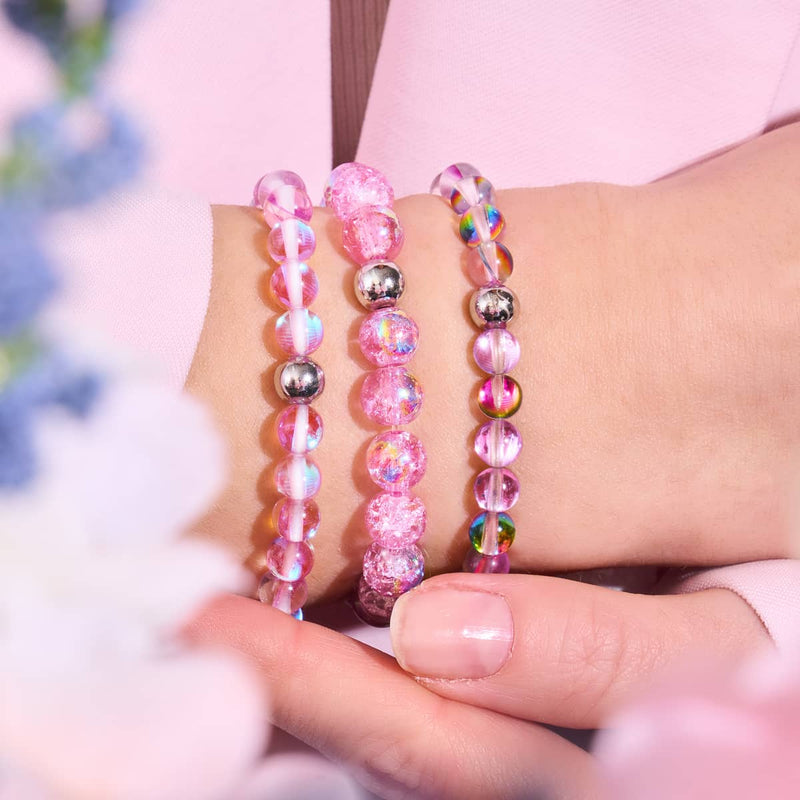 Purple Rain | Argent | Bracelet en perles de verre Galaxy