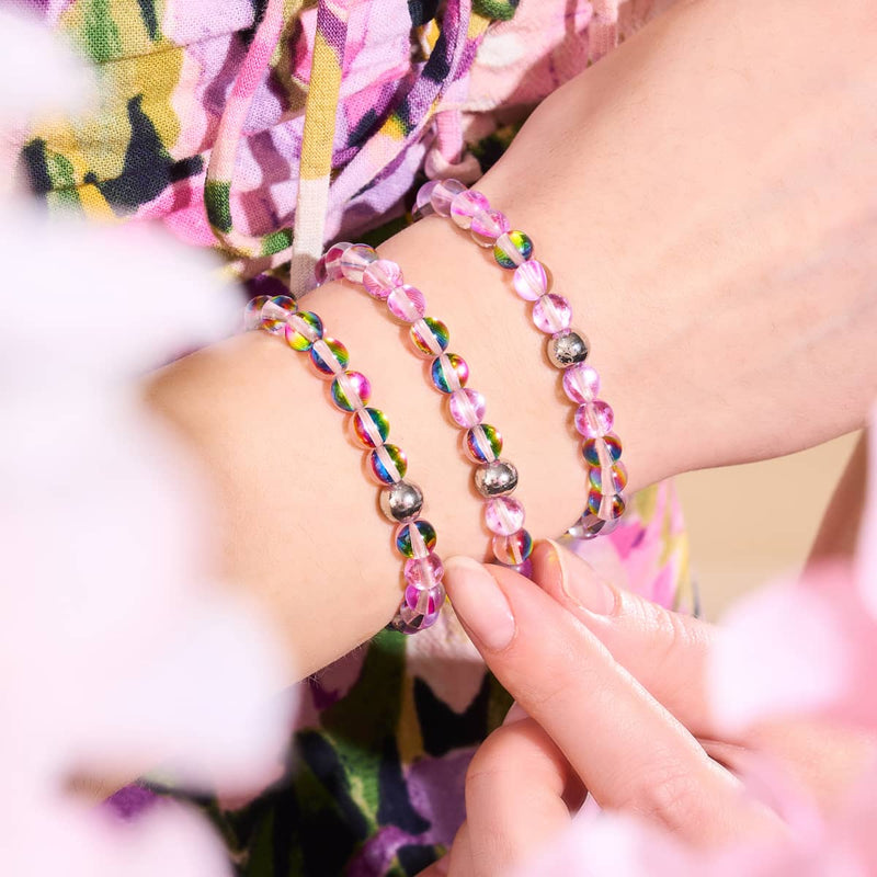 Purple Rain | Argent | Bracelet en perles de verre Galaxy