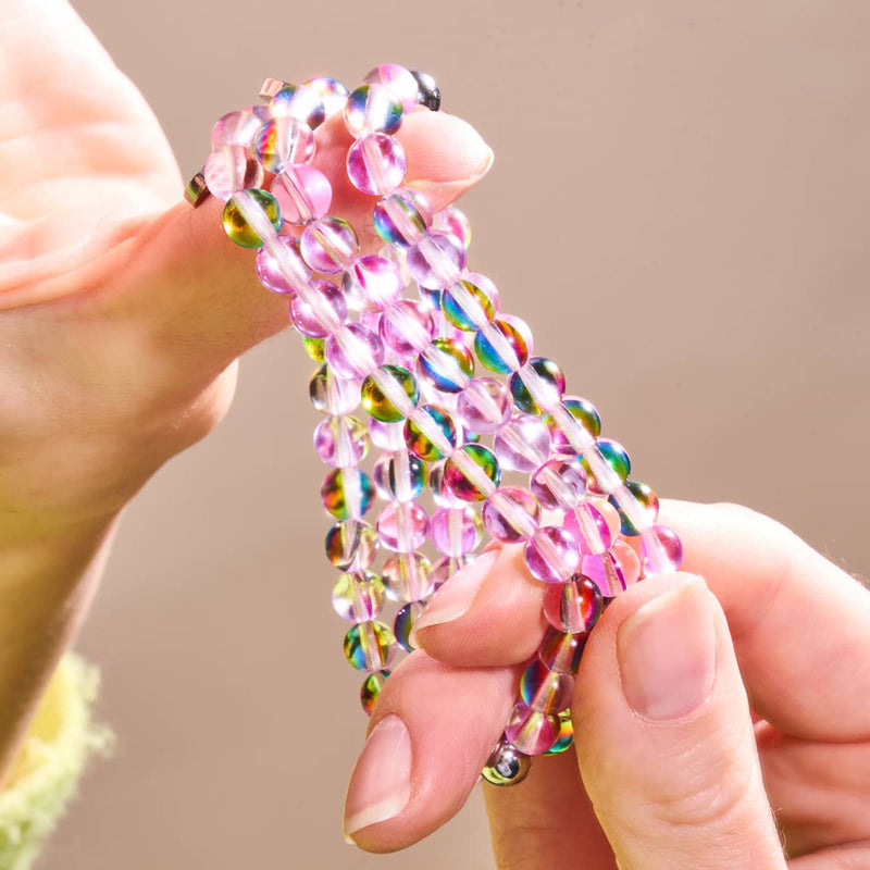 Purple Rain | Argent | Bracelet en perles de verre Galaxy
