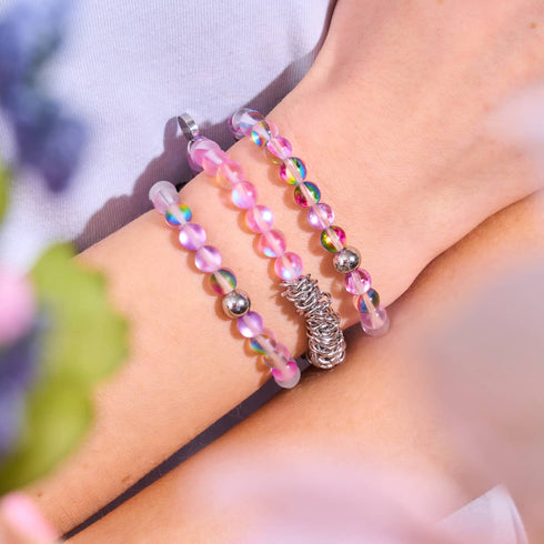 Purple Rain | Argent | Bracelet en perles de verre Galaxy