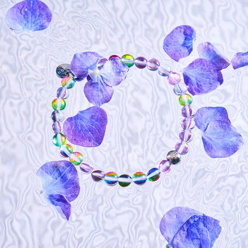 Purple Rain | Argent | Bracelet en perles de verre Galaxy