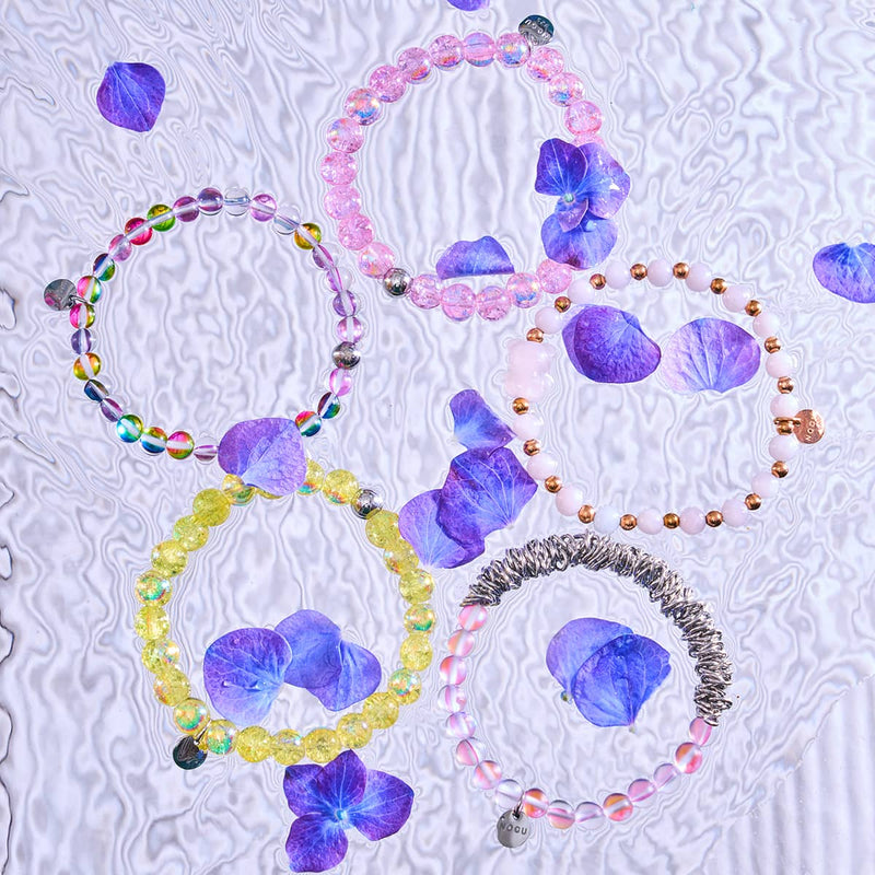 Purple Rain | Silver | Galaxy Glass Bead Bracelet