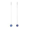 Lunar Tide | .925 Sterling Silver | Galaxy Glass Chain Drop Threader Earrings