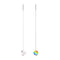 Rainbow Sky | .925 Sterling Silver | Galaxy Glass Chain Drop Threader Earrings