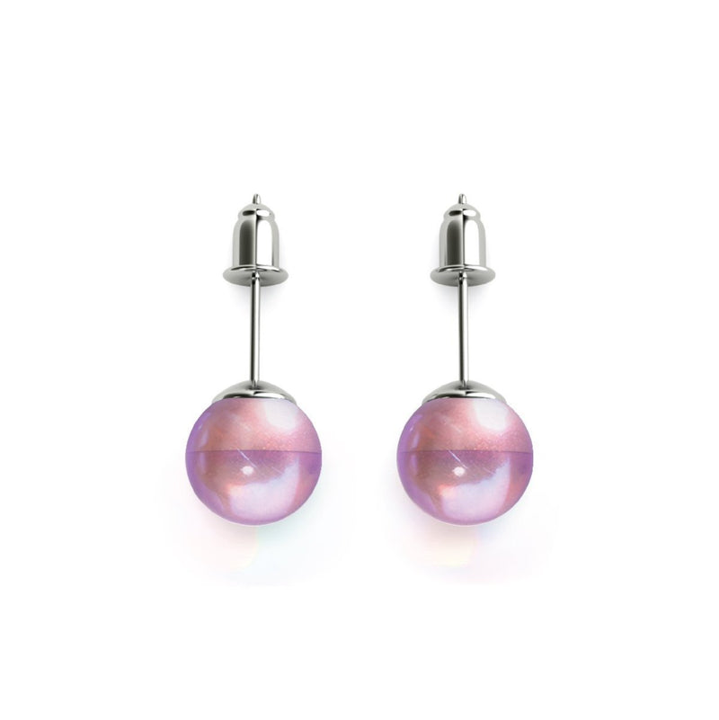 Ultraviolet | Argent sterling .925 | Boucles d'Oreilles Verre Galaxie