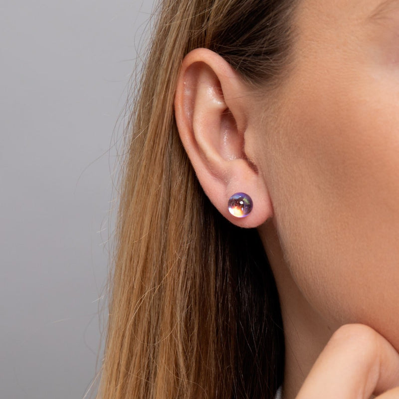 Ultraviolet | Argent sterling .925 | Boucles d'Oreilles Verre Galaxie