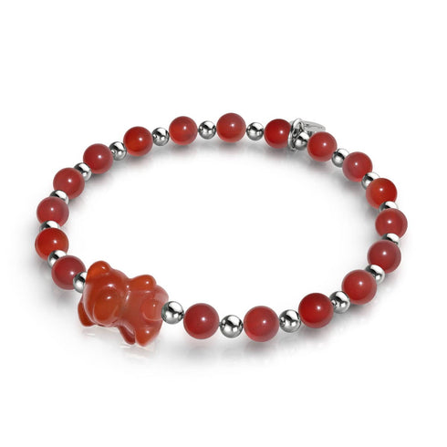 Orange sanguine | Bracelet Gemmy Bear | Cornaline x Argent