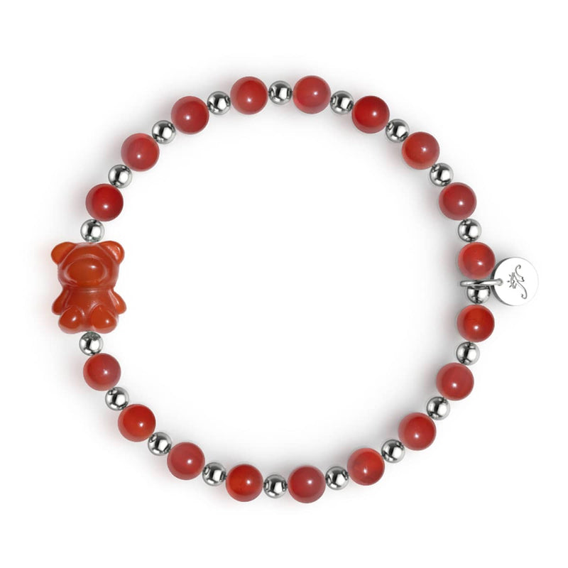 Orange sanguine | Bracelet Gemmy Bear | Cornaline x Argent