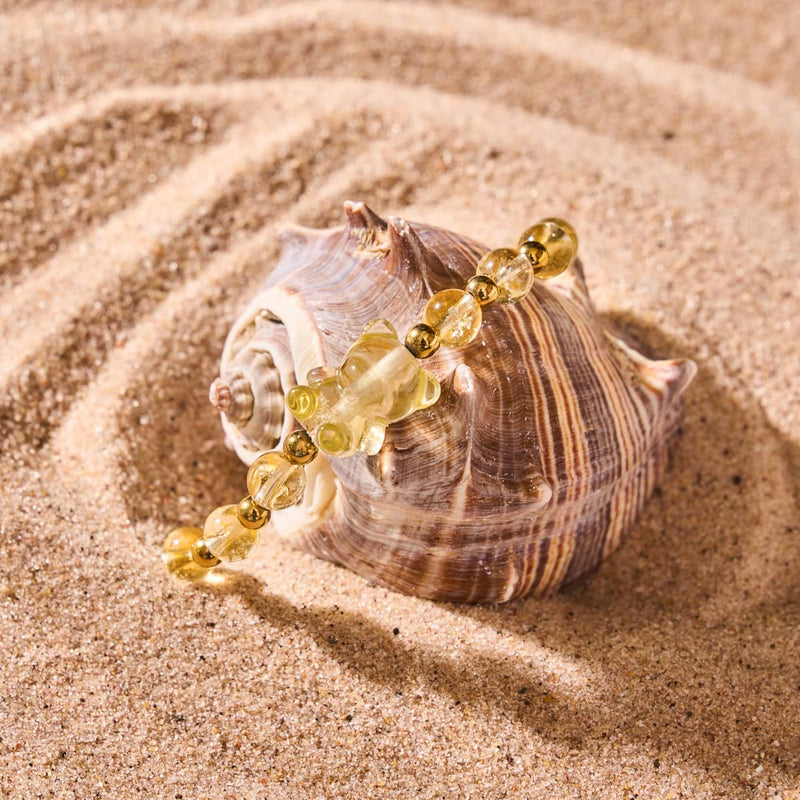 Bracelet Ours en Miel | Bracelet Ours en Gemme | Citrine x Or