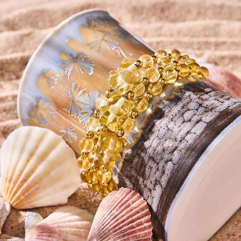 Bracelet Ours en Miel | Bracelet Ours en Gemme | Citrine x Or