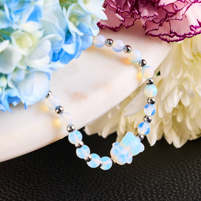 Luna | Bracelet Gemmy Bear | Pierre de lune x argent
