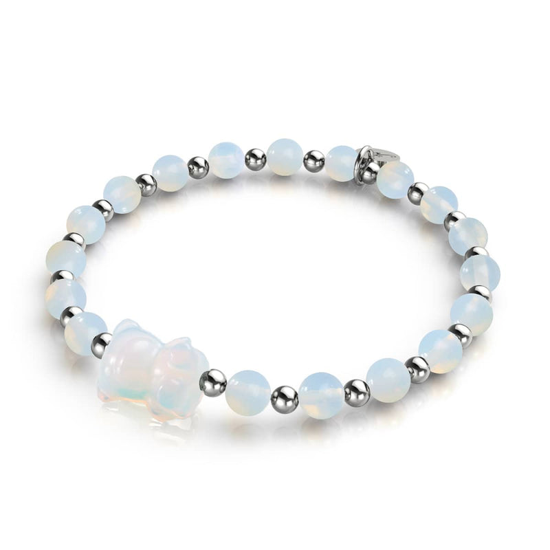 Luna | Bracelet Gemmy Bear | Pierre de lune x argent