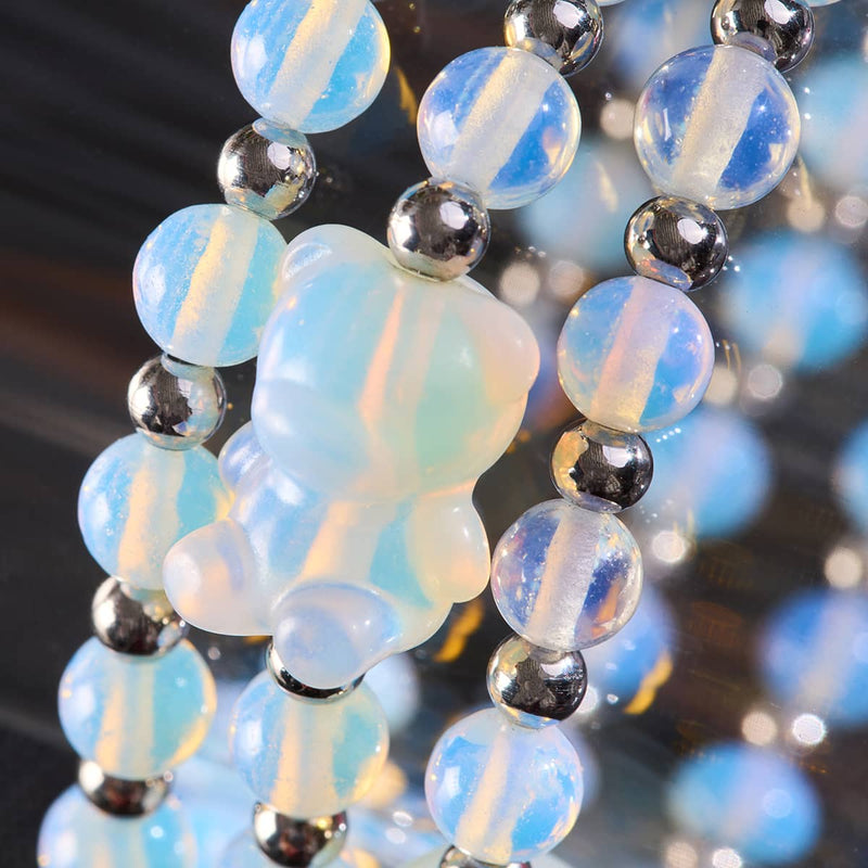 Luna | Bracelet Gemmy Bear | Pierre de lune x argent