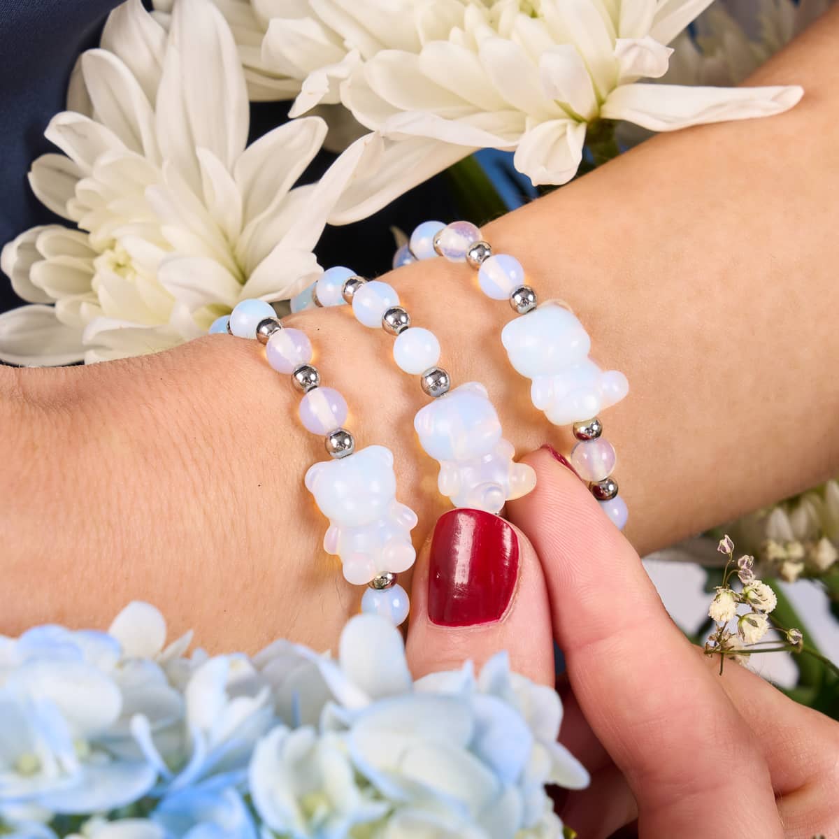 Luna | Bracelet Gemmy Bear | Pierre de lune x argent