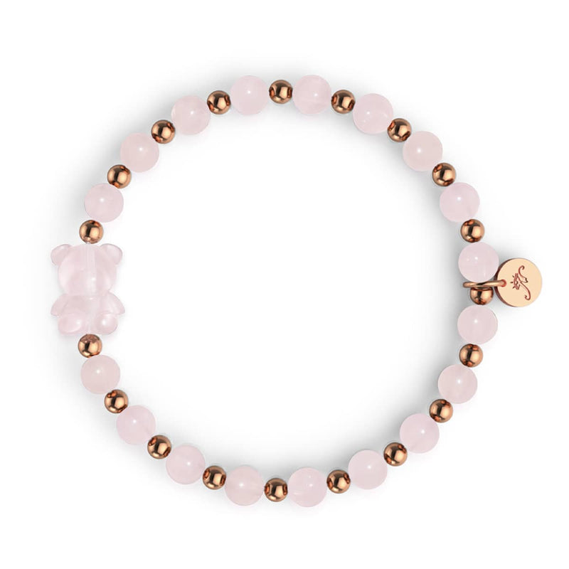 Perséphone | Bracelet Gemmy Bear | Quartz rose x Or rose 18 carats