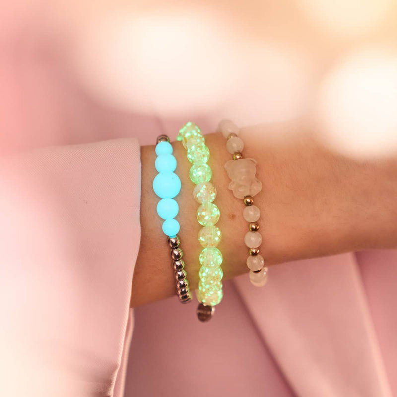 Perséphone | Bracelet Gemmy Bear | Quartz rose x Or rose 18 carats