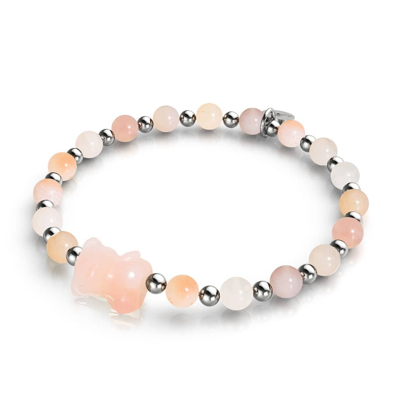 Sahara | Bracelet Gemmy Bear | Cornaline pêche x argent