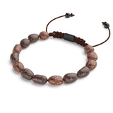 Bracelet en macramé avec galets et pierres précieuses, bronze | bronze à canon
