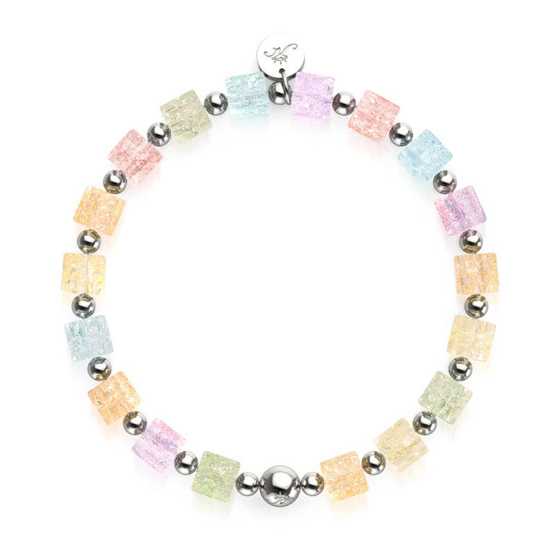 Rainbow Delight | Glitter Glass | Sugar Cube Bracelet