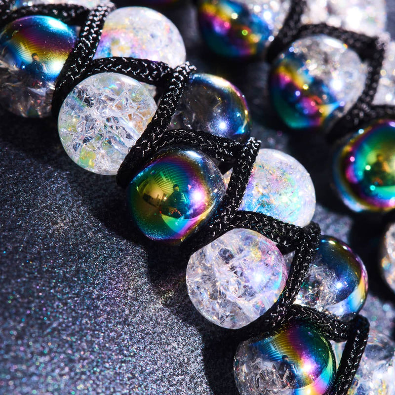 Licorne Chrome x Guimauve | Bracelet Double Verre Pailleté