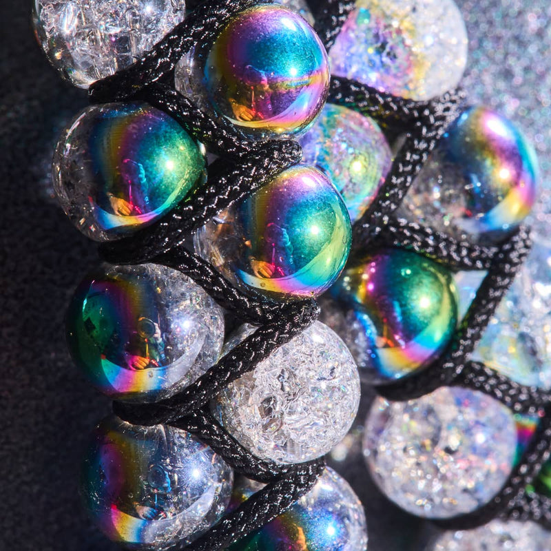 Unicorn Chrome x Marshmallow | Glitter Glass Double Bracelet