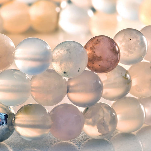 Quartz en fleur de cerisier | Argent | Bracelet de perles de pierres précieuses curatives