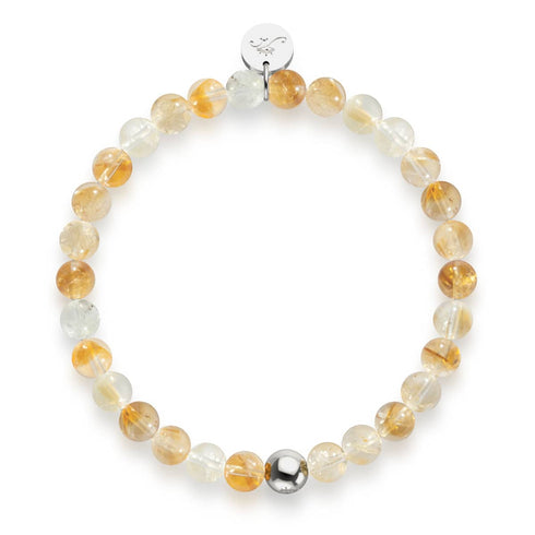 Bracelet en perles de citrine | Argent | Pierres précieuses de guérison
