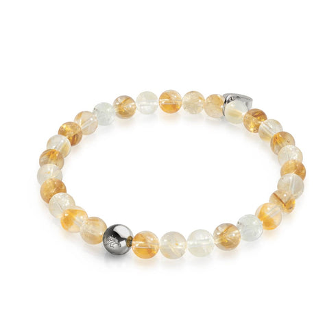 Bracelet en perles de citrine | Argent | Pierres précieuses de guérison
