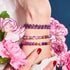 Quartz fantôme violet | Argent | Bracelet de perles de pierres précieuses curatives